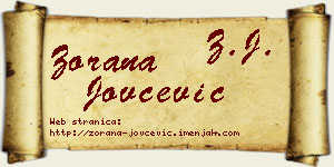 Zorana Jovčević vizit kartica